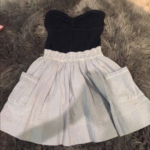 Seersucker Strapless Dress